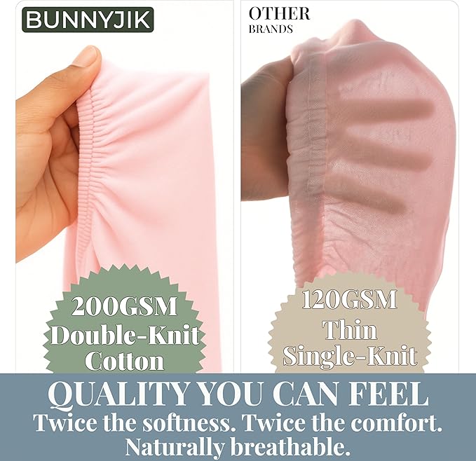 Bassinet Sheets 15x33 inches, GOTS Certified 100% Organic Cotton - Premium Weight Turkish Cotton Fitted Mattress Cover,Unisex Newborn Essentials for Oval or Rectangle Bassinet Bed Pads