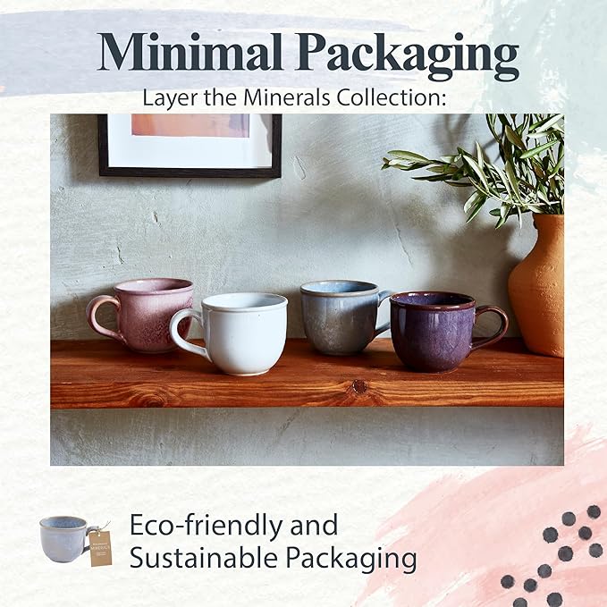 Portmeirion Minerals Mug Aquamarine | 12oz Ceramic Mug made from Stoneware | Dishwasher, Microwave, Freezer, and Oven Safe | Perfect for Tea, Expresso, Latte | For Kitchen or Cafe