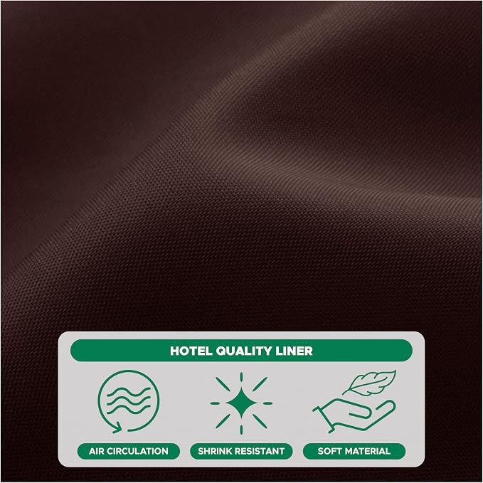 Biscaynebay Extra Long Fabric Shower Curtain Liners 72" Width by 84" Length, Brown Water Resistant Bathroom Curtains Rust Resistant Grommets Top Weighted Bottom Hem Machine Washable