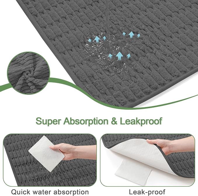 Washable Pee Pads for Dogs, Reusable Puppy Pads Dog Pads, Non-Slip Dog Pee Pads, Leak-Proof Pet Pee Pads Wee Wee Pads for Dogs. (Dark Grey, 18"x24"(Pack of 2))