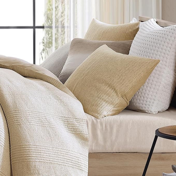 Duvet Cover Set - King, Soft Jersey Knit Bedding - 3 Piece - Oatmeal Beige