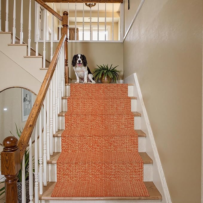 LEEVAN Hallway Runner Rug 2.6' x 8', Terra Braided Kitchen Runner Rug, Washable Woven Reverisible Bathroom Runners, Farmhouse Entryway Rugs, Low-Profile Floor Carpet for Doorway/Laundry Room/Bedroom