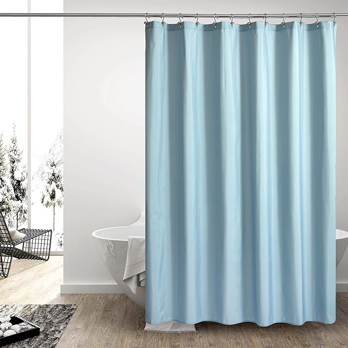 Ultimate Waterproof Fabric Shower Curtain or Liner, Breathable TPU & Machine Washable, Use for Bath Tub/Stall in Home and Hotel, Blue, 72"x72"
