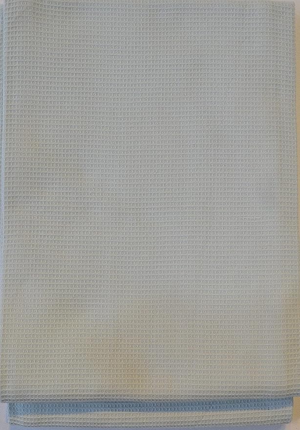 Waffle Bath Towel Pack of 2, 30.5x58 INCHES, 100% Natural Organic Cotton, GOTS Certified (Blue Mist) Super ABSORBANT & Quick Dry, NO SOFTENERS, Environment Friendly
