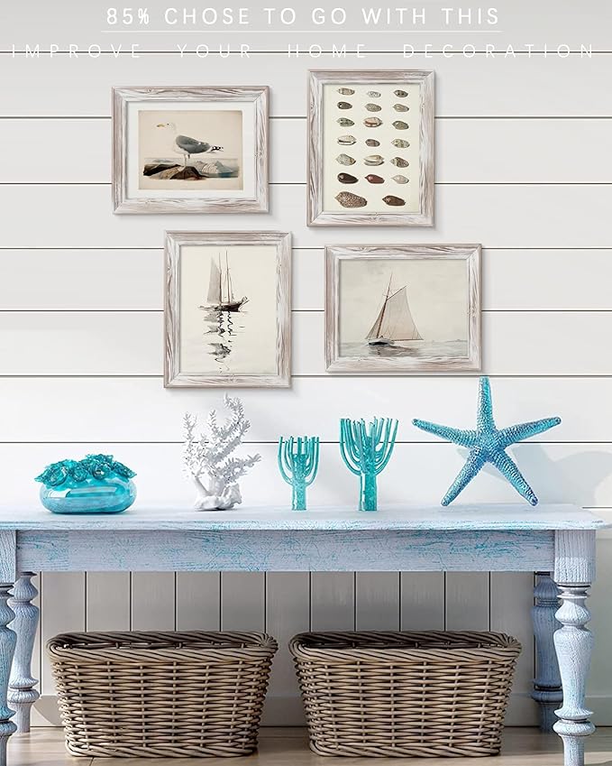 Retro Seashells Wall Art Cute Summer Art Print Vintage Larousse Illustration, Sea Life Wall Decor, Housewarming Gift, Sea Star, Shell Poster Trendy Beach House Decor, Coastal Wall Art(UNFRAMED 8x10in)