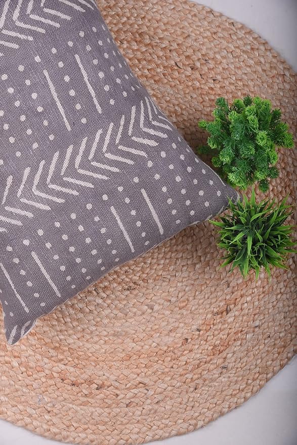 Trade Star Body Pillow Cover Lumbar Pillow Case 100% Cotton Pillow Cover Modern Rustic Back Rest Support Cushion Case Mudcloth Accent Farmhouse Fall Decor Cushion Cover (Grey (Snow), 14 X 36 Inch)