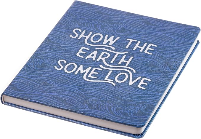 Eccolo Large Recycled Lined Journal Notebook with “Show The Earth Some Love” Embossed Hardcover, 256 Ruled Pages, Eco Friendly with Premium Recycled Paper, (8 x 10 inches)