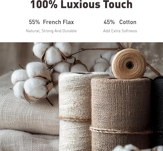 Hyde Lane Linen Duvet Cover Set King Size, 3Pcs Textured French Flax Linen Cotton Blend Bedding Set, Natural and Organic, Soft and Breathable, with 2 Pillow Shams, 104"x90", Grey
