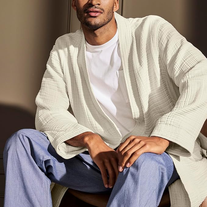 BOLL & BRANCH Dream Robe - 100% Organic Cotton - Ultra Soft, Lightweight, Breathable, and Pre Shrunk - Unisex