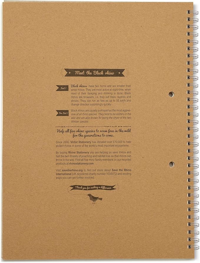 Rhino SRS4S8-8 A4+ Recycled Save the 8mm Ruled and Margin Notebook