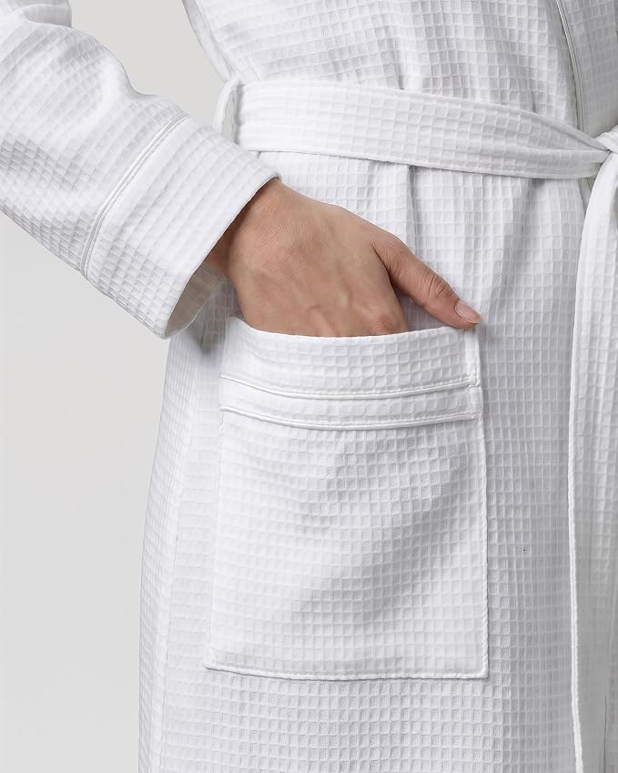 NY Threads Cotton Blend Waffle Robes for Women Full-Length Bathrobe