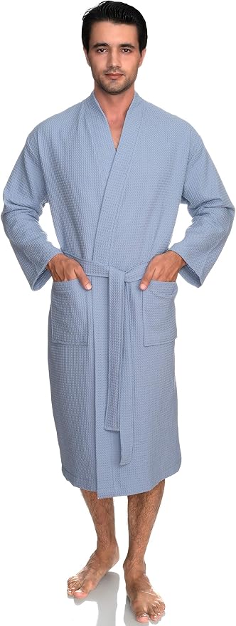 TowelSelections Mens Robe Waffle Spa Bathrobe Soft Shower Bath Robe for Men