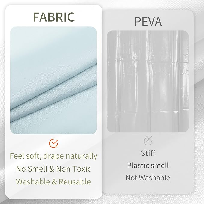ALYVIA SPRING Extra Long Fabric Shower Curtain Liner Waterproof - 72" x 84", Soft & Lightweight XL Shower Curtain with 3 Magnets, Machine Washable - 72x84, Blue