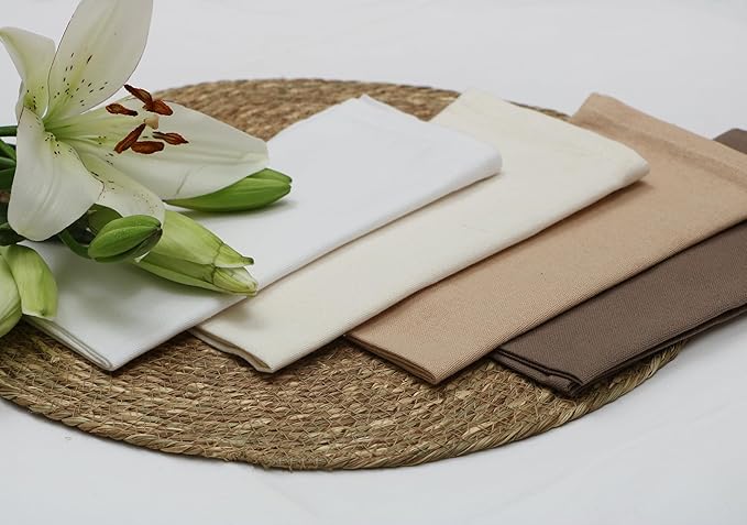 Set of 12 Cloth Napkins, 18 X 18 Inches, 100% Cotton Everyday Use Premium Quality Cloth Napkins with Mitered Corners Ultra Soft Absorbent Dinner Table Cloth Decor Oversized Napkins for Parties, Linen