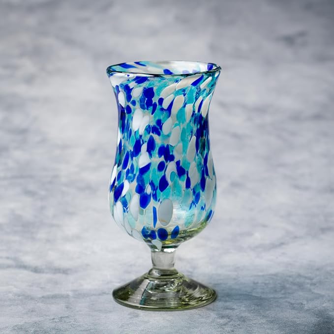 10 Strawberry Street Bahia Hurricane Handblown Mexican Glass, Set of 6
