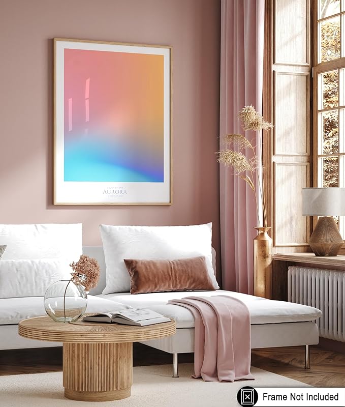 Monem Art Aurora Gradient Abstract Print - Minimalist Geometric Color Field Poster - Wall Decor for Living Room, Bedroom or Office - 18x24 Unframed Wall Art by Rs Lab Studio