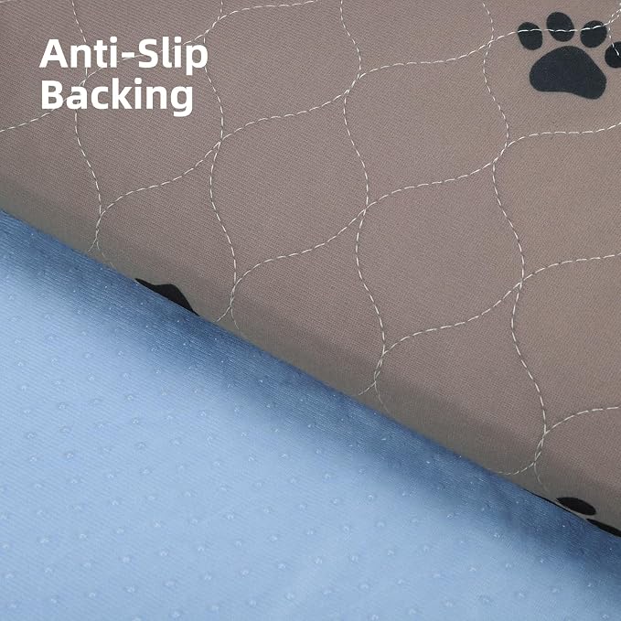 PUPTECK Washable Pee Pads for Dogs - 8 Packs Waterproof Reusable Puppy Potty Training Pads Whelping Mat 18" x 24”- Fast Absorption Non-Slip Pet Food Feeding Mat - Pad for Small Animals