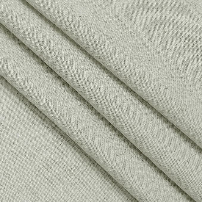 Nanspring Extra Wide Linen Curtains for Living Room 108 Inch Length for Room Divider Sage Green Rustic Farmhouse Drape Rod Pocket Back Tab Light Filtering Bedroom Window Curtain for Sliding Door