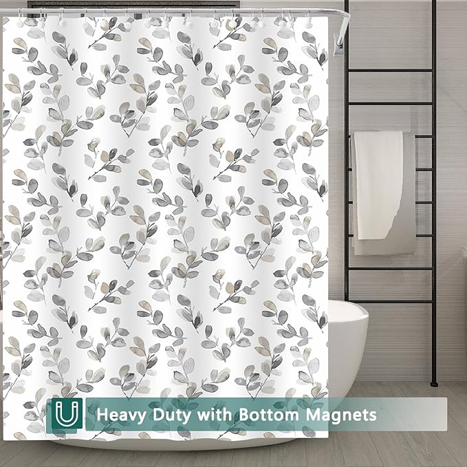 Shower Curtain Liner, 5G Shower Liners with 12 Rustproof Metal Grommets and Weighted Magnets, Waterproof Duty Shower Curtains for Shower Bathroom 72 x 72