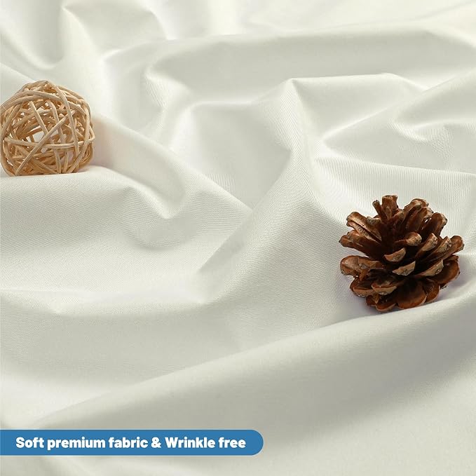 1 Pack Water-Repellent Fabric Shower Curtain Liner - Hotel Quality Machine Washable, 3 Heavy-Duty Magnets with Rustproof Grommets & Weighted Hem, Standard Size 72x78in Cream