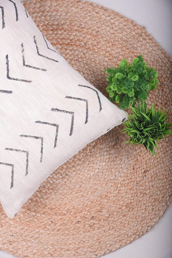 Trade Star Body Pillow Cover 100% Cotton Handloomed Pillow Cover Luxurious Cushion Case Large Modern Throw Pillow Case Farmhouse Indian Couch Cushion Case [Ivory Phoenix 14X36 INCH