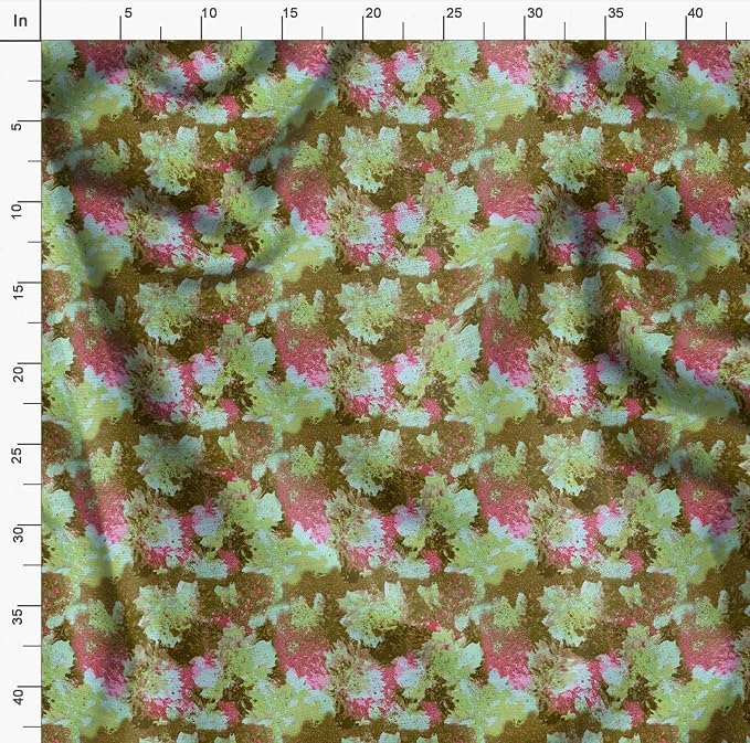 Soimoi Heavyweight Cotton Poplin Fabric Material, Green - Floral Printed - 42" Inch Width, Natural Cotton Material for Quilt Making, Dresses, Skirts, Pajamas, Pillowcases, Tablecloths, Kurtis, 1 Yard