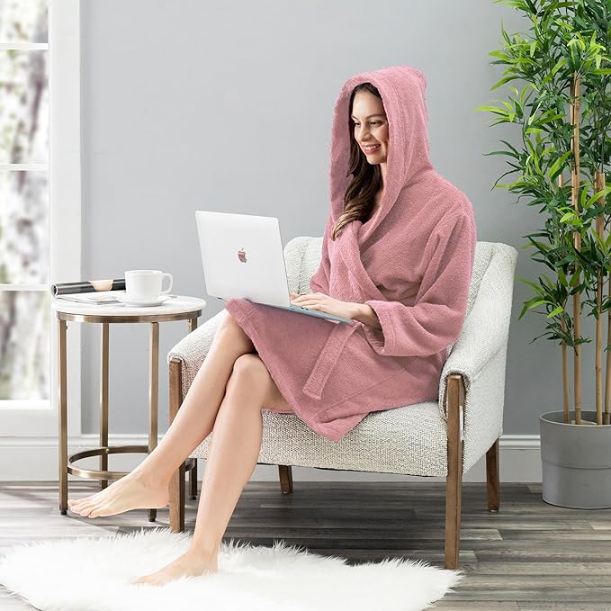 Nine West Women's Hooded Terry Bathrobe