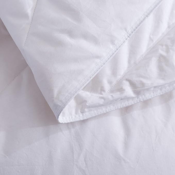Feather and Loom Honeycomb Stitch Down Alternative All Season Comforter - Soft and Easy Care Microfiber Cover, Hypoallergenic High Loft Fiber Fill, Machine Washable - Color: White Size: King