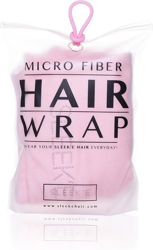 Sleek'e Microfiber Hair Wrap | Ultra Absorbent and Soft Anti-Frizz Quick Dry Hair Turban Twist Towel for Drying Thick, Curly, and Long Hair (Millenial Pink)