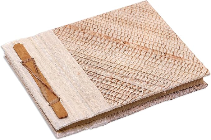 NOVICA Eco-Friendly Natural Fiber and Paper Journal, Beige, 'Banana Cream'