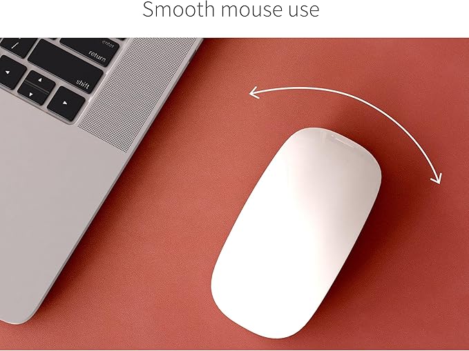 RENMTURE Dual-Sided Large Desk Pad, Faux Leather Natural Cork Mouse pad, Desk Accessories Protector, for Office and Home Work (Orange, 32"x16")