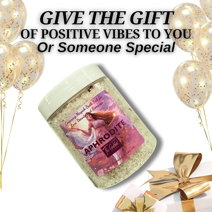 Aphrodite Bath Salts – 12 oz Dead Sea Salt Bath Soak for Love, Self Care, Spiritual Cleansing & Ritual Use