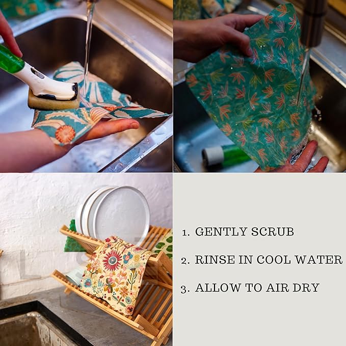 Bread Food Wrap, 21 x 18 Inches, GOTS-Certified 100% Organic Cotton with Beeswax, Reusable and Compostable