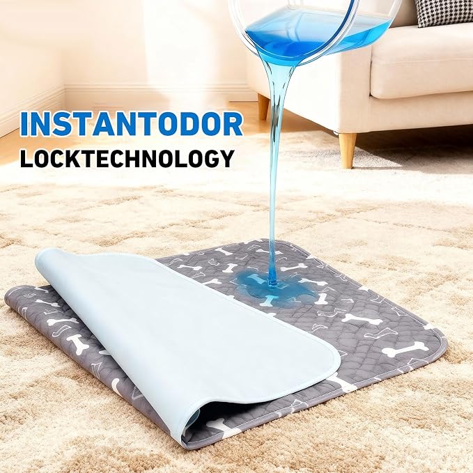 Puppy Pads with Pheromones,Washable Puppy Pee Pads for Dogs,Reusable Puppy Pads Washable for Dogs & Cats, Washable,Durable Leak-Proof & Anti-Slip Pet Training Pads for Home & Trave(White,L)