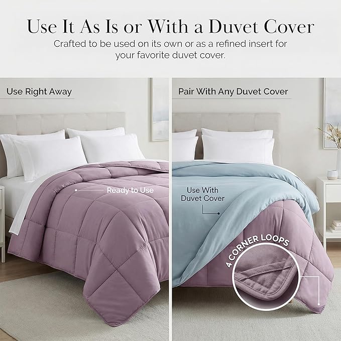 Southshore Fine Living, Inc. California King Comforter, Duvet Insert, Down Alternative Comforter, Soft & Cozy King Bedding, Lavender