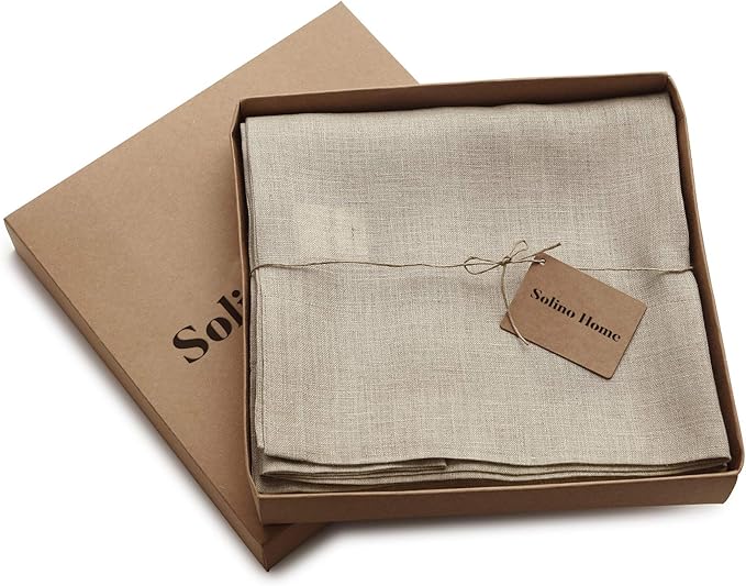 Solino Home Flax Linen Sheer Curtain 72 Inch - European 100% Pure Linen Sheer Natural Window Treatment Panel 52 x 72 Inch - Light Filtering Rod Pocket Curtain for Living Room, Bedroom - 1 Panel