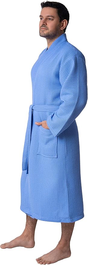 BAGNO MILANO Mens Robes, Waffle Robes For Men, Turkish Cotton Mens Bathrobes