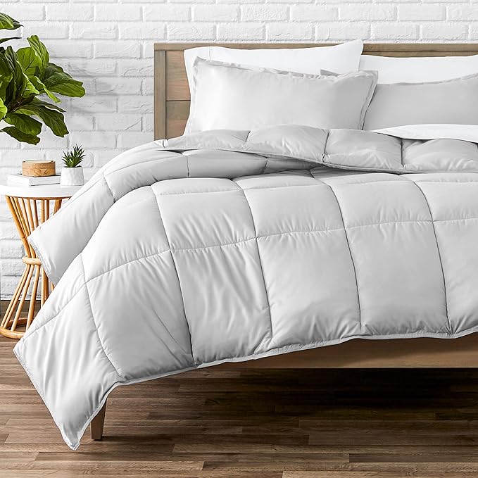 Bare Home Comforter Set - California King Size - Ultra-Soft - Goose Down Alternative - Premium 1800 Series - All Season Warmth (California King, Cloud Grey)