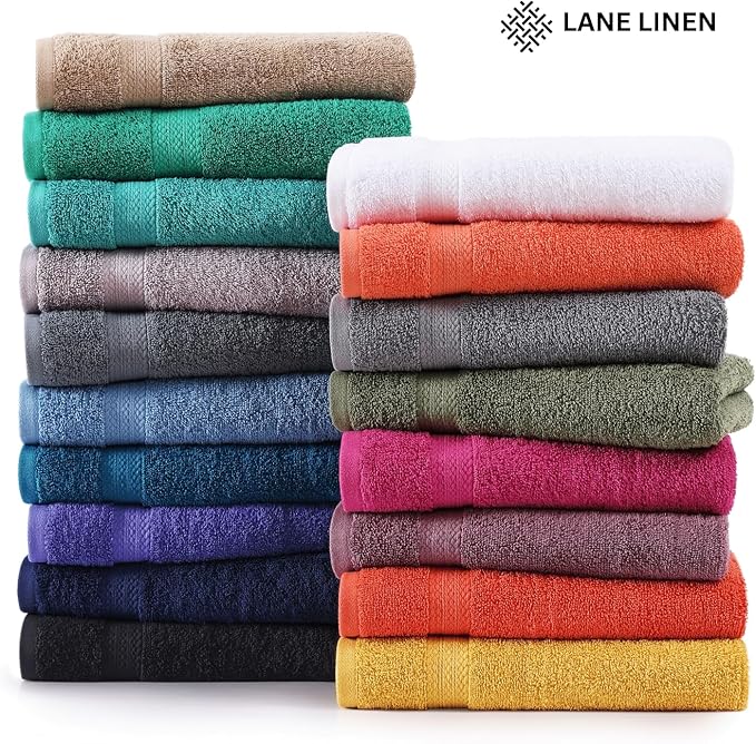 LANE LINEN 100% Mercerized Cotton Bath Sheets Set of 4 (35"x66") - Premium Quality Ring Spun Tech, Eco Friendly Extra Large Towel Sets - Oeko-TEX Certified, Daily Use Bathroom Towels - Platinum