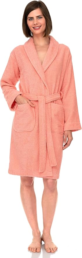 TowelSelections Women’s Robe, 100% Cotton Short Terry Shawl Bathrobe