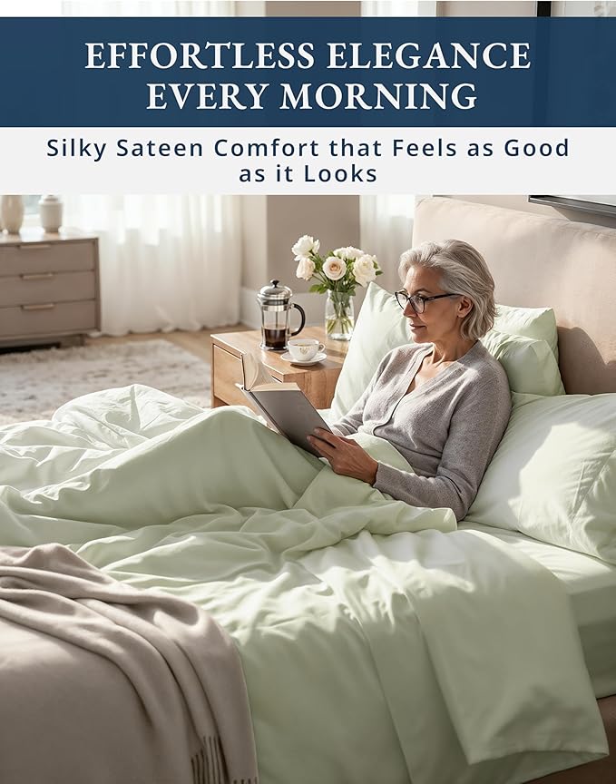 LANE LINEN 100% Egyptian Cotton Bed Sheets sábanas California King - 1000 Thread Count, Soft & Comfy Thick Bedding Sheets & Pillowcase Set, Machine Wash 15" Deep Pocket Cal King Sheet Set -Mineral