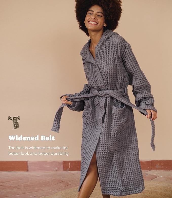 Luxury Organic Japanese Cotton Hotel & Spa Waffle Bathrobe for Men and Women (Hooded/Kimono)
