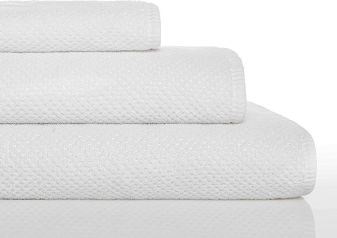 Graccioza Bee Waffle Bath Sheet 35" x 72" - 100% Egyptian Combed Cotton, 550 GSM - Elegant Waffle Pattern Towels for Bathroom - Super Absorbent and Quick Dry Soft Bath Towel - White