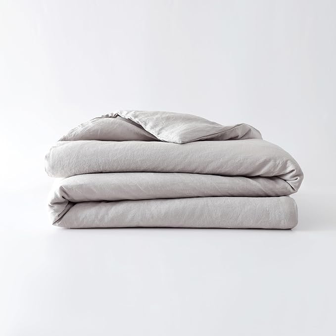 Baloo 100% French Linen Duvet Cover for Weighted Blanket (Dove Grey - 60"x80" - Full/Queen Size) | Cooling, Soft & Durable | Certified European Flax® | for Baloo 15 & 20lbs Weighted Blanket