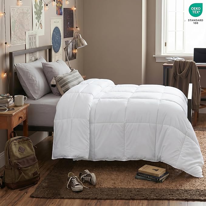 Utopia Bedding Twin XL Comforter Duvet Insert, Quilted White Comforter with Corner Tabs, Box Stitched Down Alternative Comforters Twin XL Size 68 x 92 inches