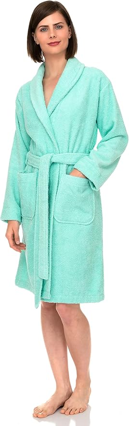 TowelSelections Women’s Robe, 100% Cotton Short Terry Shawl Bathrobe