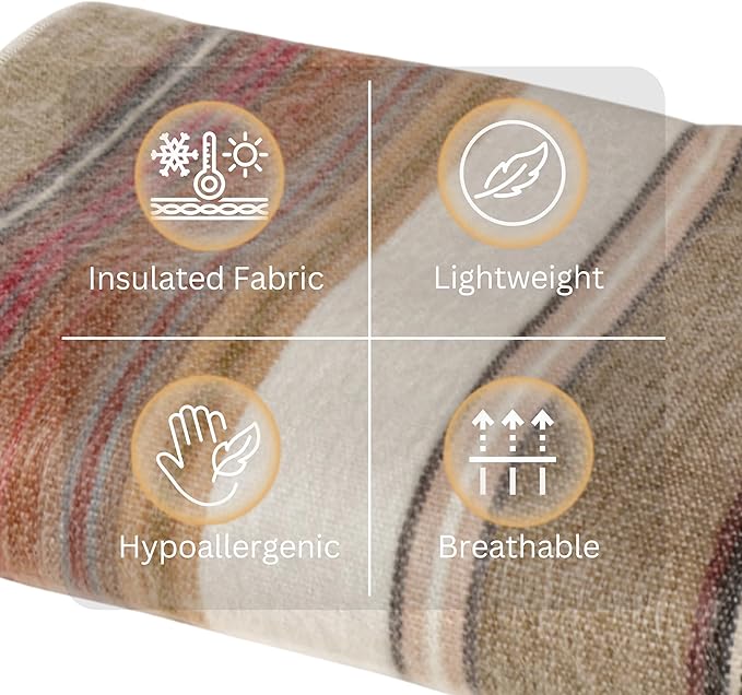 Alpaca Wool Throw Blanket | Warm, Ultra-Soft, 85" x 65" | Breathable, Non-Itchy Blanket-Throw | Hypoallergenic and Beautiful Fabric (Tropical Beige)
