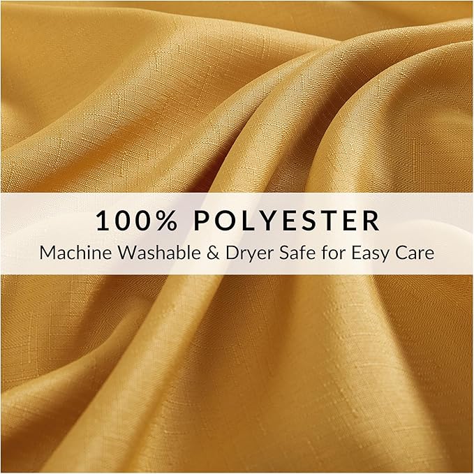Elrene Home Fashions Alison Eyelet Border Design Wrinkle Resistant Fabric Tablecloth, 52"x70" Rectangle, Golden Yellow