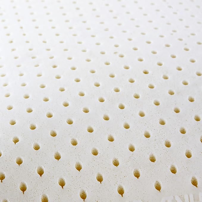 I AM Natural Talalay Latex Medium Support Bed Pillow for Sleeping, Removable and Breathable 100% Cotton Cover, King, White