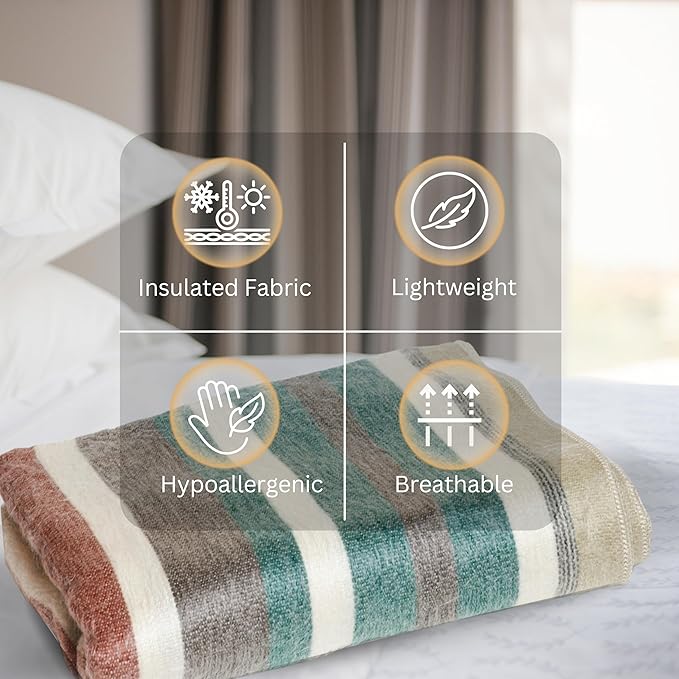Alpaca Wool Throw Blanket | Warm, Ultra-Soft, 85" x 65" | Breathable, Non-Itchy Blanket-Throw | Hypoallergenic and Beautiful Fabric (Tropical Green)